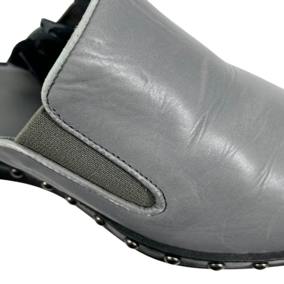 Jenni Kayne Gray Studded Leather Slip On Mule Shoes - Picture 11 of 14